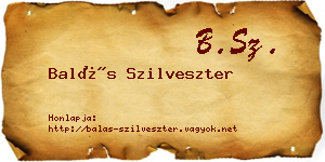 Balás Szilveszter névjegykártya